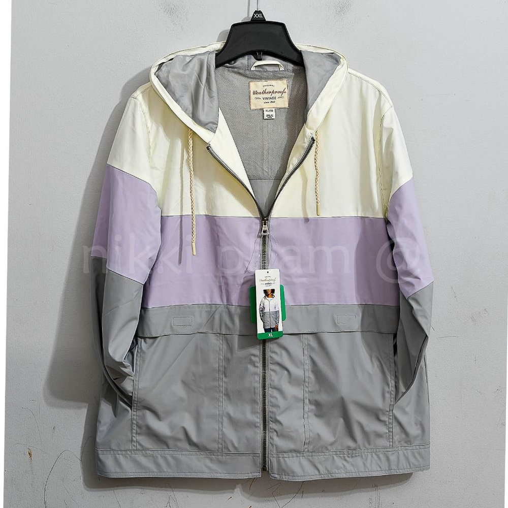 Weatherproof Vintage Ladies' Rain Slicker in colorblock - Picture 1 of 5